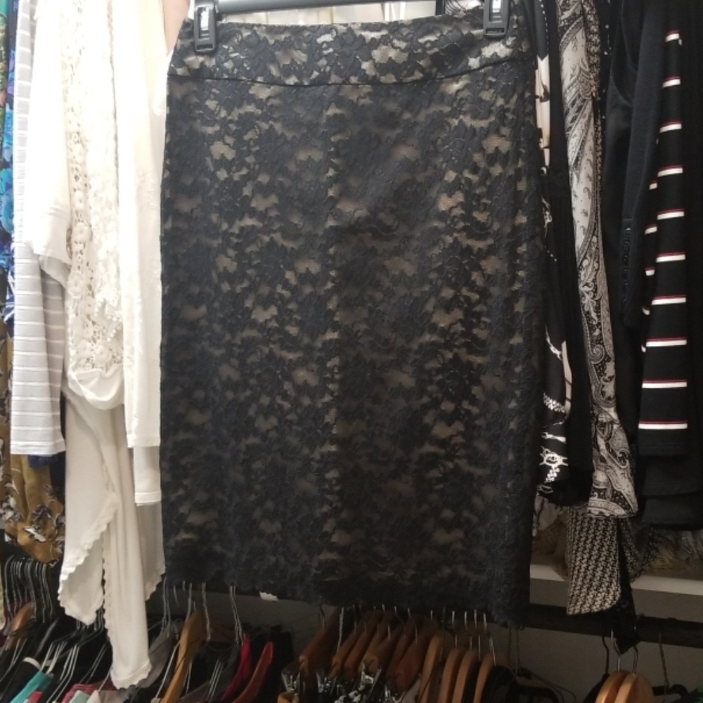 Black lace skirt